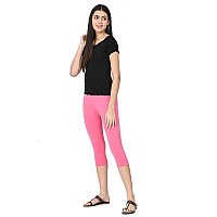 Robinbosky Premium Cotton Lycra Stretchable Capris Leggings Xlbabypink