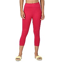 Robinbosky Premium Cotton Lycra Stretchable Capris Leggings Mranipink