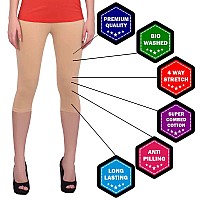 Robinbosky Premium Cotton Lycra Stretchable Capris Leggings Mplum