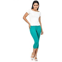 Robinbosky Premium Cotton Lycra Stretchable Capris Leggings Xlleafgreen