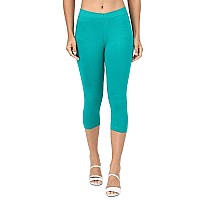 Robinbosky Premium Cotton Lycra Stretchable Capris Leggings Xlleafgreen