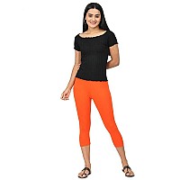 Robinbosky Premium Cotton Lycra Stretchable Capris Leggings Mtangerinetango