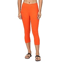 Robinbosky Premium Cotton Lycra Stretchable Capris Leggings Mtangerinetango