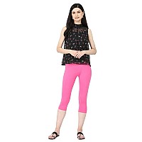 Robinbosky Premium Cotton Lycra Stretchable Capris Leggings Xxlqueenpink