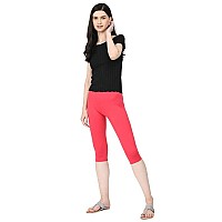 Robinbosky Premium Cotton Lycra Stretchable Capris Leggings Mcandypink