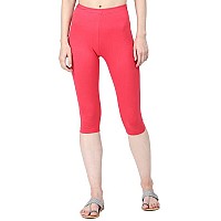 Robinbosky Premium Cotton Lycra Stretchable Capris Leggings Mcandypink