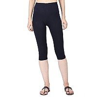 Robinbosky Premium Cotton Lycra Stretchable Capris Leggings Mnavy