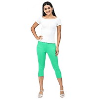 Robinbosky Premium Cotton Lycra Stretchable Capris Leggings Lparrotgreen