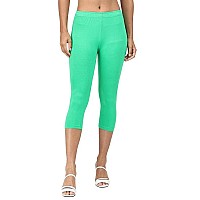 Robinbosky Premium Cotton Lycra Stretchable Capris Leggings Lparrotgreen