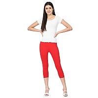 Robinbosky Premium Cotton Lycra Stretchable Capris Leggings Mred