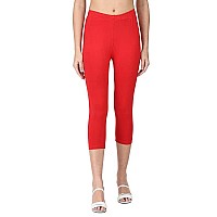 Robinbosky Premium Cotton Lycra Stretchable Capris Leggings Mred