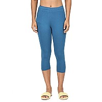 Robinbosky Premium Cotton Lycra Stretchable Capris Leggings Mlibertyblue