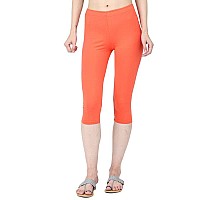 Robinbosky Premium Cotton Lycra Stretchable Capris Leggings Mcoral