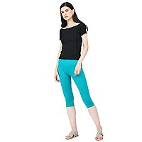 Robinbosky Premium Cotton Lycra Stretchable Capris Leggings Memerald