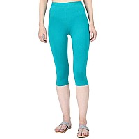 Robinbosky Premium Cotton Lycra Stretchable Capris Leggings Memerald