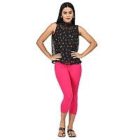 Robinbosky Premium Cotton Lycra Stretchable Capris Leggings Mneonpink