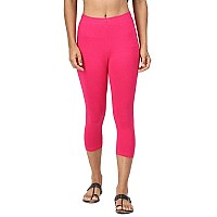 Robinbosky Premium Cotton Lycra Stretchable Capris Leggings Mneonpink