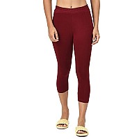 Robinbosky Premium Cotton Lycra Stretchable Capris Leggings Mburgundy