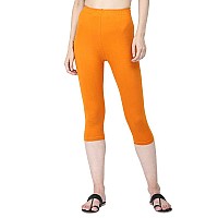 Robinbosky Premium Cotton Lycra Stretchable Capris Leggings Mmustard