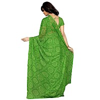 RANI SAAHIBA Bandhej Printed Chiffon Saree Without BlouseGreenSKR1956