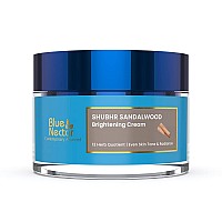 Blue Nectar Ayurvedic Sandalwood Radiance and Skin Brightening Cream | Moisturizing Day Cream for Women for Daily Use | Face Cream for Women with Sun Protection (13 Herbs 50 g)