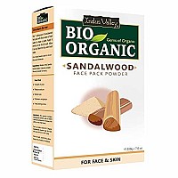 INDUS VALLEY Bio Organic Sandalwood Face Pack Powder Santalum Album, Chandan Powder for Face and Skin Care, (Face Glowing & Tan Removal Face Pack 200gm)