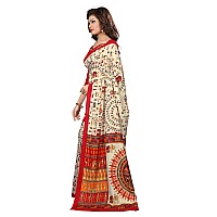 Miraan Printed Bhagalpuri Art Silk Saree for women with blouse VI4533 MultiColoured