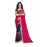 Anand Sarees Womens Georgette Saree with Blouse Piece (1190_1_Multicoloured_Free size_Pink)