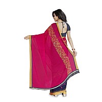 Anand Sarees Womens Georgette Saree with Blouse Piece (1190_1_Multicoloured_Free size_Pink)