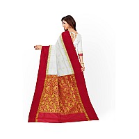 Avik Creations Womens Kanchipuram Art Silk Saree With Running Blouse AC706Red OffWhite