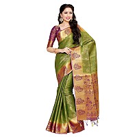 Mimosa By Kupinda Women Art Silk Saree Kanjivaram Style Violet (4045-178-2D-Olv-Mej)