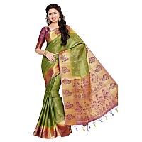 Mimosa By Kupinda Women Art Silk Saree Kanjivaram Style Violet (4045-178-2D-Olv-Mej)