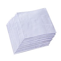 Foroo Mens Pure White Cotton Formal Handkerchief Pack Of 6 Free Size