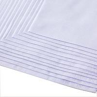 Foroo Mens Pure White Cotton Formal Handkerchief Pack Of 6 Free Size