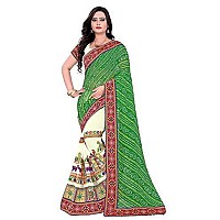 Arriva Fab Georgette Blend Ready to wear Saree RIVA120GreenFree Size