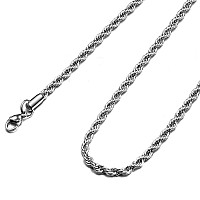 HolyFast Twist Chain Necklace 4mm 32Inches Stainless Steel Rope Jewelry for Men Women