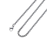 Monily 27mm 1636In Square Rolo Stainless Steel Chain Necklace Round Box Necklace Men Women Jewellery