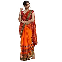 Arriva Fab Womens Georgette Saree With Blouse Piece (Riva207__Red_Free Size_Red)