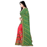 Arriva Fab Womens Georgette Blend Saree With Blouse Piece (Riva208__Green_Free Size_Green)