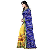 arriva fab womens Georgette saree with blouse piece (Yellow)