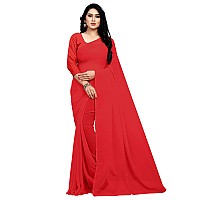 Sidhidata Textile Womens Georgette Saree With Unstitched Blouse Piece (Multi-Coloured)