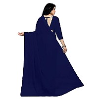 Sidhidata Womens Other Georgette Saree Plain Nevy Blue 760Navy