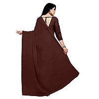 Sidhidata Womens Georgette Saree With unstitched Blouse Piece plain coffee 746Coffee Free Size