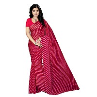 RANI SAAHIBA Lehriya Printed Chiffon Saree Without Blouse SKR3651Rani Pink