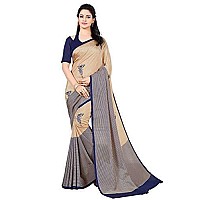 Vimla Womens Beige Malgudi Art Silk Uniform Saree with Blouse (5898)