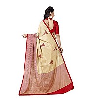 Vimla Womens Beige Malgudi Art Silk Uniform Saree with Blouse (5899)