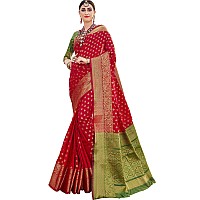 EthnicJunction Womens Banarasi Silk Blend Woven Saree With Blosue Piece