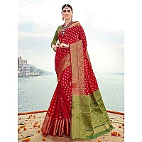 EthnicJunction Womens Banarasi Silk Blend Woven Saree With Blosue Piece