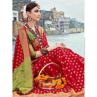 EthnicJunction Womens Banarasi Silk Blend Woven Saree With Blosue Piece