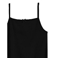 Jockey Sg04 Girls Super Combed Cotton Rib Fabric Camisole With Regular Straps Black